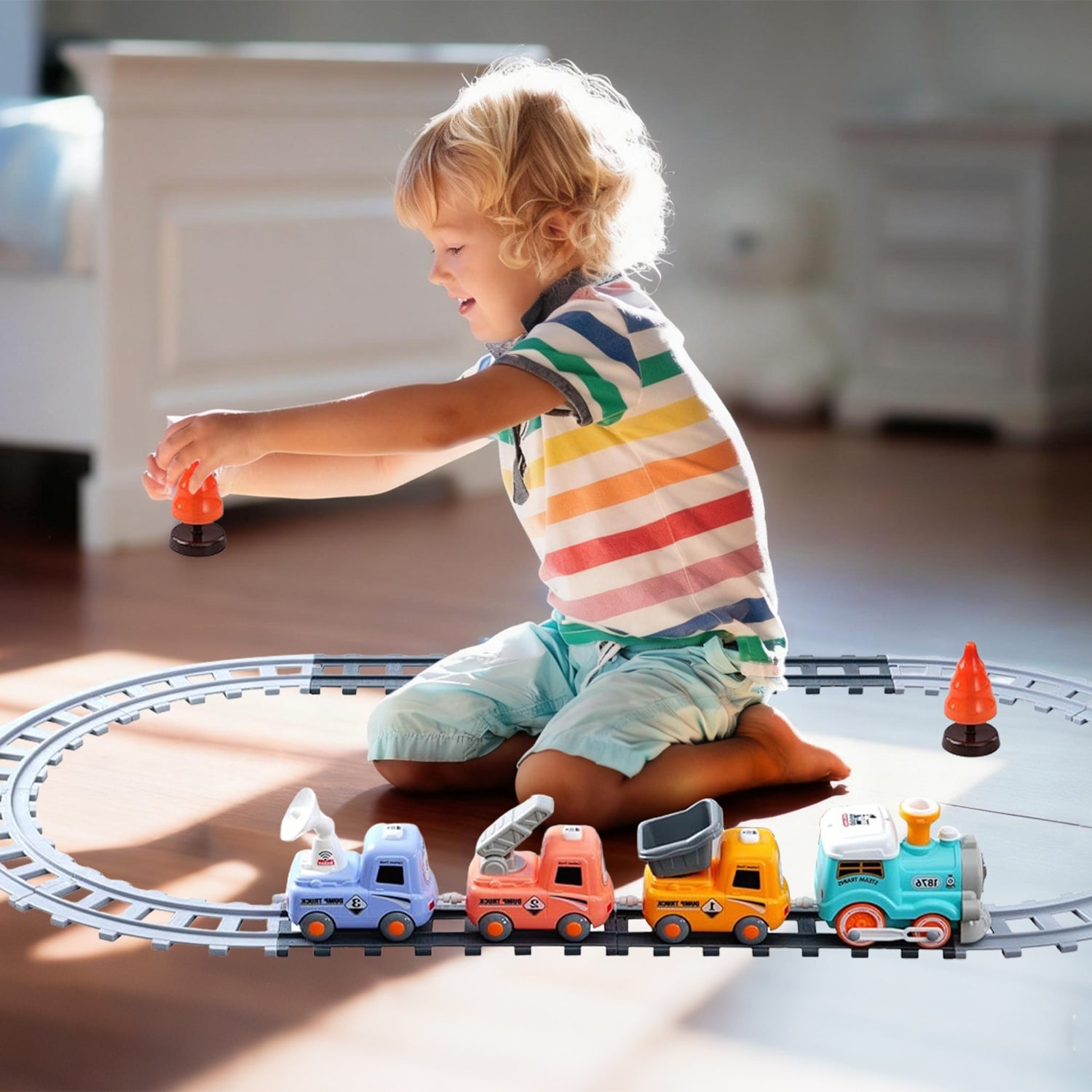 Electric Train Set With Smokes Light Sound