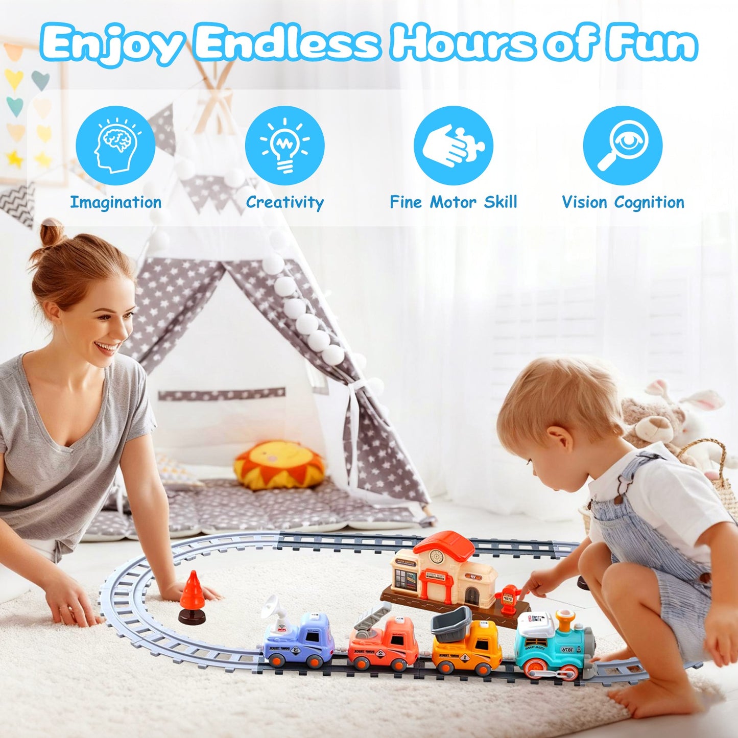 Electric Train Set With Smokes Light Sound