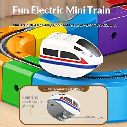 Track Cube Electric Assembled Building Block Toys