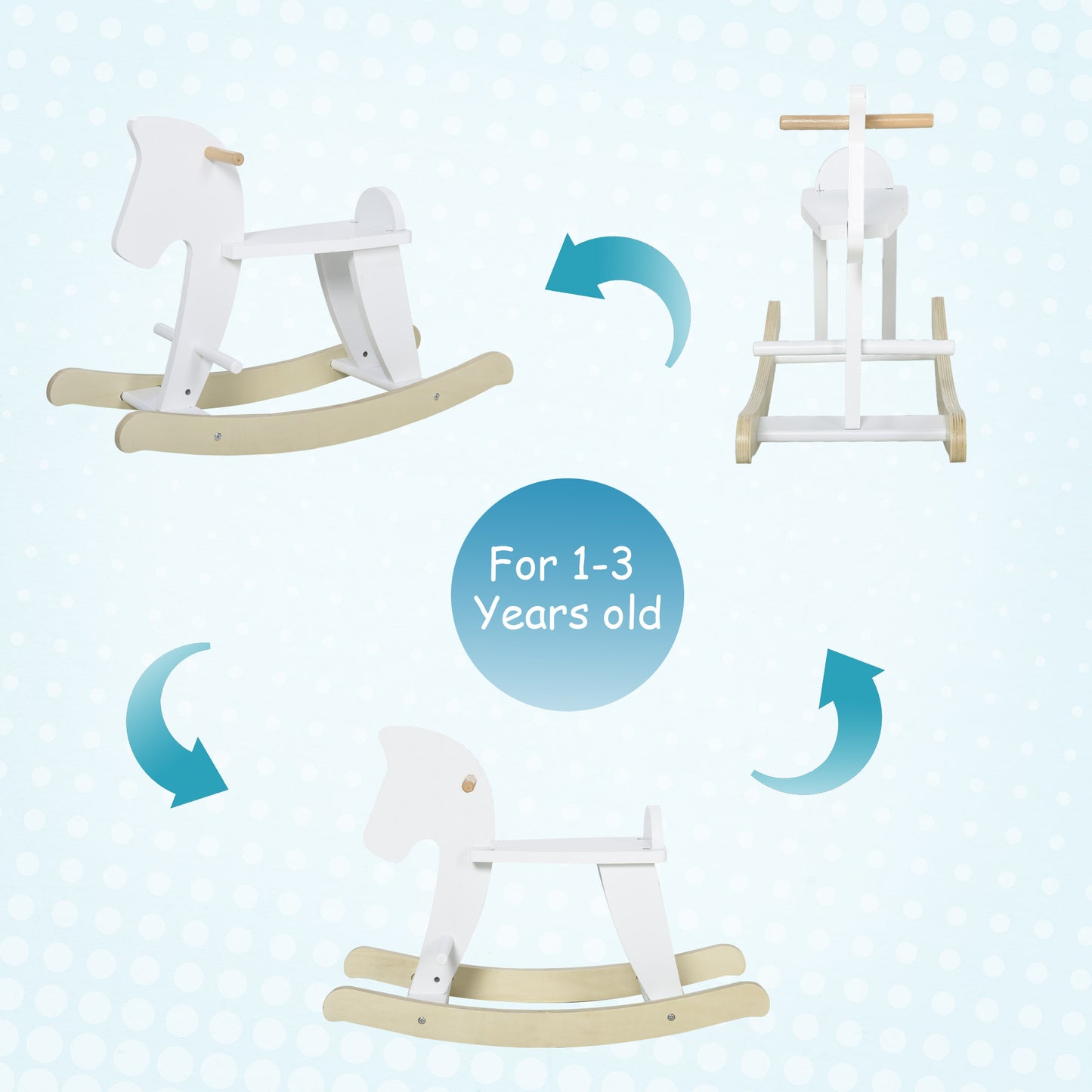 Wooden Rocking Horse Toddler Baby Ride-on
