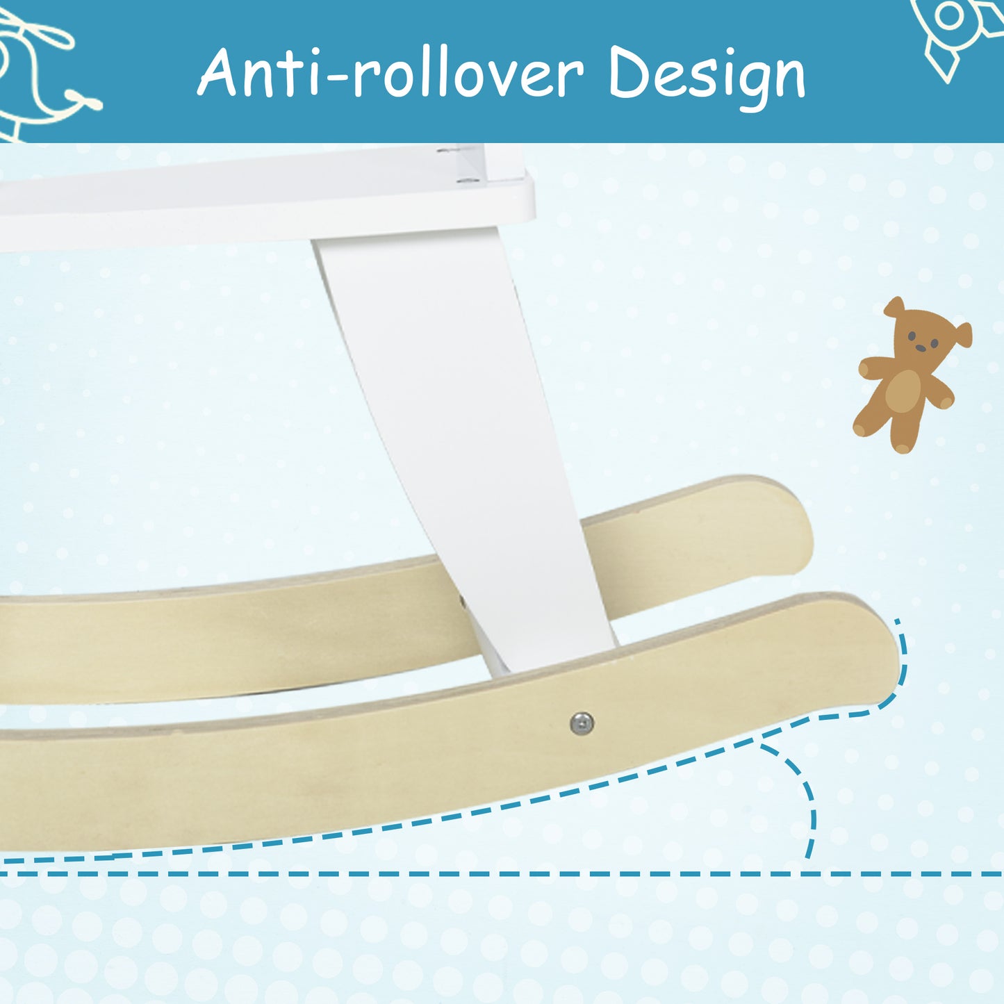 Wooden Rocking Horse Toddler Baby Ride-on