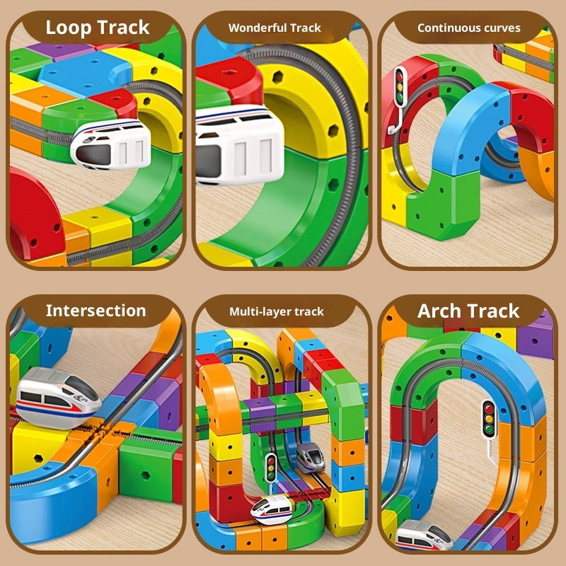 Track Cube Electric Assembled Building Block Toys