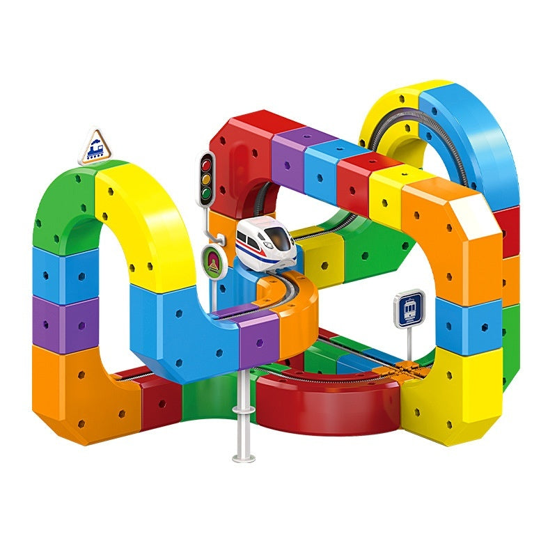 Track Cube Electric Assembled Building Block Toys
