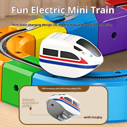 Track Cube Electric Assembled Building Block Toys